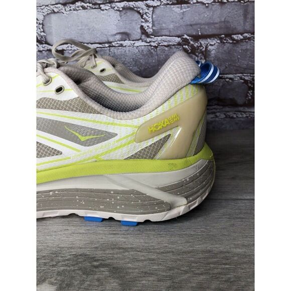 Hoka One Mafate Speed 2 Eggnog Gray Mesh Neon Yellow Running Men 14M US/49 1/3EU main image 9